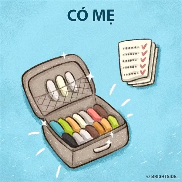 Mỗi lần đi công tác xa nhà hay đi du lịch, có mẹ sắp đồ thì mọi thứ luôn ngăn nắp và đầy đủ.