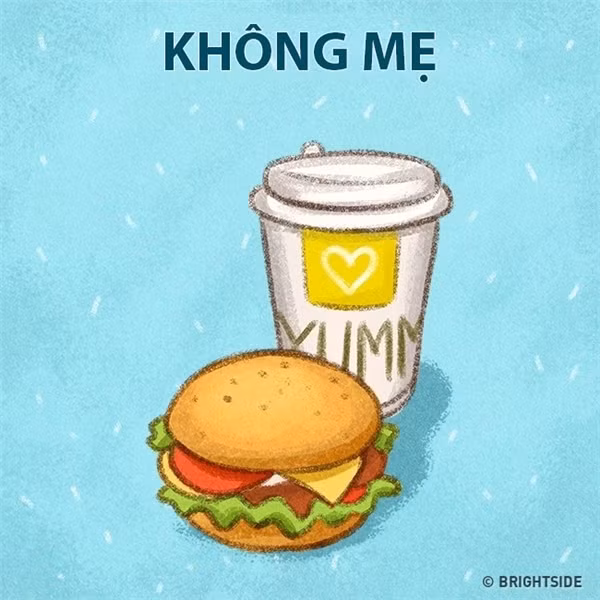 Không có Mẹ, con cứ thế mà làm bạn với đồ ăn nhanh. Ảnh trong bài: Brightside.