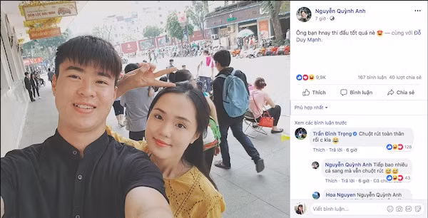 Trung vệ gốc Hà Nội cũng cho biết ngay sau trận đấu anh đã liên lạc về với gia đình thông báo tình hình sức khoẻ của bản thân. "Ở nhà bố mẹ thấy tôi bị đau ra sân tưởng chấn thương nặng nên ai cũng lo. Nhưng tôi gọi điện về nhà thông báo tình hình, trấn an bố mẹ và gia đình yên tâm rồi", Duy Mạnh kể.