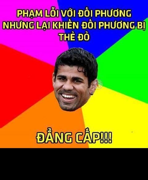 Chính sự ăn vạ quá đẳng cấp của Costa đã khiến cho Gabriel Paulista (Arsenal) phải lãnh một chiếc thẻ đỏ.