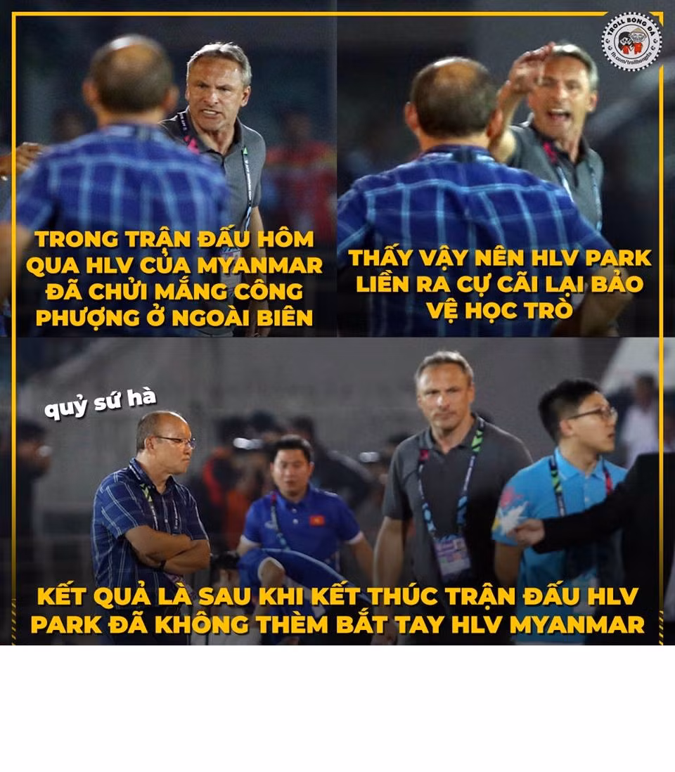 Sự căng thẳng trong trận đấu giữa ĐT Việt Nam và Myanmar tại lượt trận thứ 3 AFF Cup không chỉ có trong sân mà còn cả ở ngoài đường pitch khi 2 HLV đã có những lời qua tiếng lại.