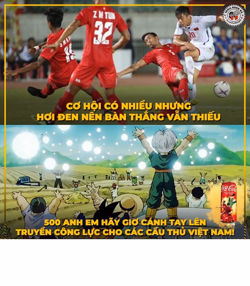 CĐM rủ nhau cùng giơ tay để truyền công lực cho các cầu thủ ĐTQG Việt Nam để giảm độ đen tại AFF Cup.