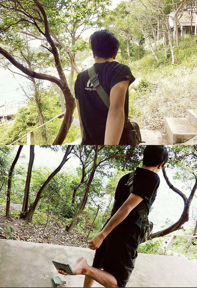 Nhưng thức ra tất cả chỉ do cách chụp ảnh và cắt cúp điệu nghệ đã giúp chàng FA người Thái Lan sống qua nỗi cô đơn của lễ tình nhân.