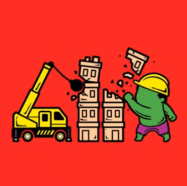 Với sở thích đập phá của mình, người khổng lồ xanh Hulk khá là phù hợp để làm việc cho các công ty chuyên san lấp, giải phóng mặt bằng.