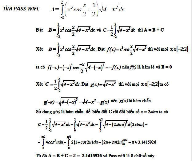 Bước vào quán cà phê, xin pass wifi mà chủ quán bắt giải bài toán tích phân này để lấy mật khẩu chắc hẳn nhiều người sẽ phải toát mồ hôi.
