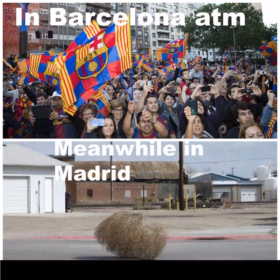 Quang cảnh rất trái ngược tại Madrid và Barcelona.