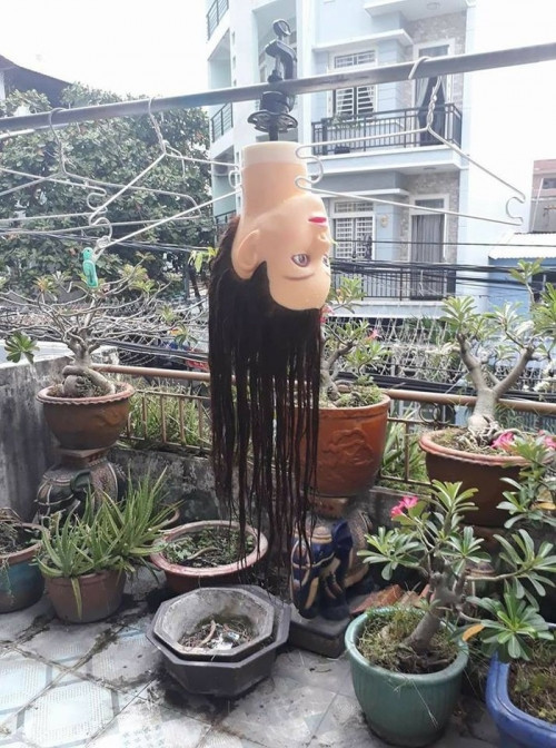 Thành viên Ngọc Thoa bình luận: ''Ngày trước đi chơi về bất ngờ nhìn thấy cái đầu manocanh vứt trong thùng rác, đứa bạn đi cùng hét ầm cả khu phố khiến người ta tưởng có chuyện gì?''.