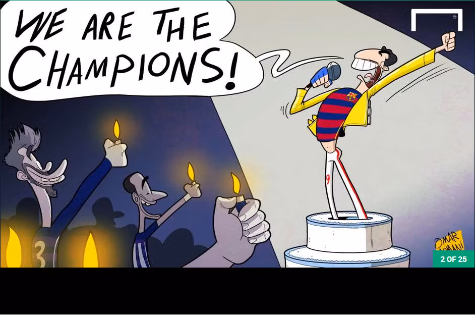 Với hat-trick vào lưới Eibar, Luis Suarez hát vang bài ca chiến thắng.