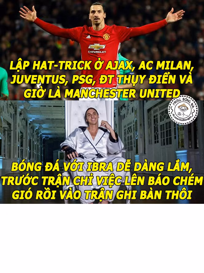 Nhưng dù có ra sao, Zlatan Ibrahimovic vẫn thể hiện được đẳng cấp của mình và việc đá bóng với anh quá dễ dàng. Trước trận chém gió với báo giới, vào sân ghi bàn và chọc phá đồng đội phỏng vấn sau trận đấu là điều anh thường xuyên làm.