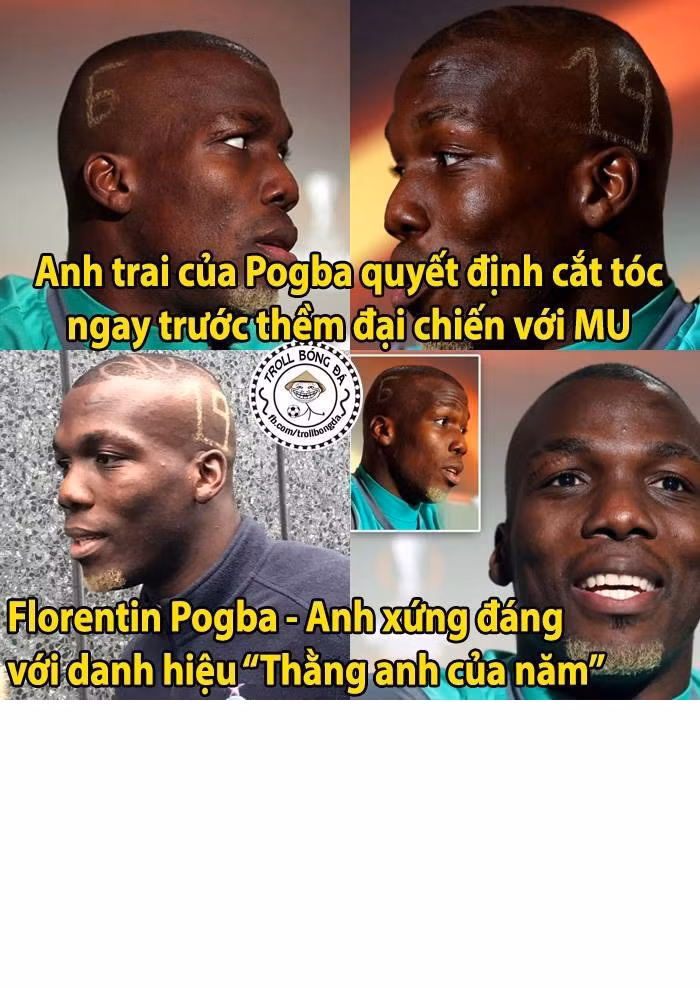 Để kỉ niệm cho trận đấu này, người anh của Paul Pogba đã thay đổi kiểu tóc để cho giống với người em trai là ngôi sao đình đám của MU và ngay lập tức Florentin Pogba được dân mạng chế ảnh và gọi với biệt danh "thằng anh của năm".