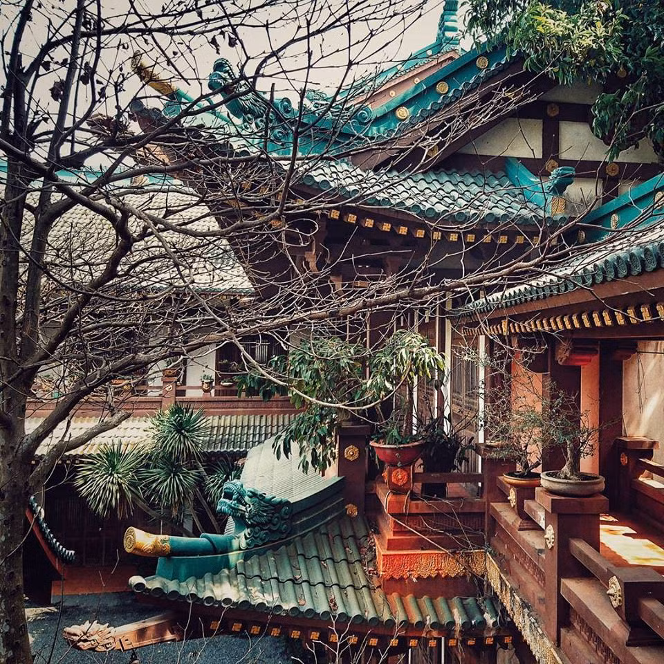 Theo nhiều du khách nhận xét, chùa Minh Thành là sự pha trộn của lối kiến trúc Phật giáo của các nước theo dòng Phật giáo đại thừa như Thái Lan hay Nhật Bản và tất cả đã làm cho bức tranh cảnh chùa nơi đây thêm phần lộng lẫy, kiêu sa của hình ảnh một cung điện thu nhỏ nơi phố chiều mù sương Pleiku. Ảnh: Nellyle.