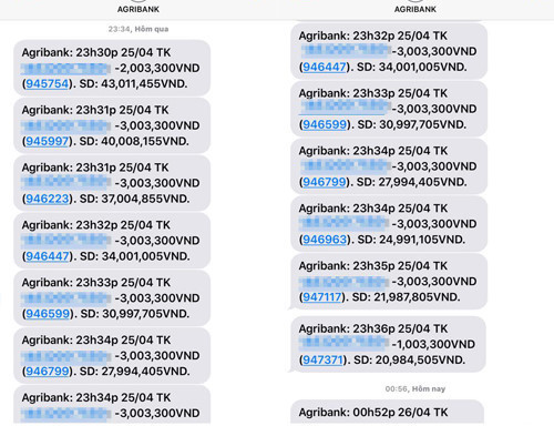Như vậy, có tổng cộng 12 chủ thẻ ATM Agribank bị mất tiền trong sự kiện lần này chứ không phải 400 như thông tin ngân hàng nhân được ban đầu. Ảnh: NVCC.