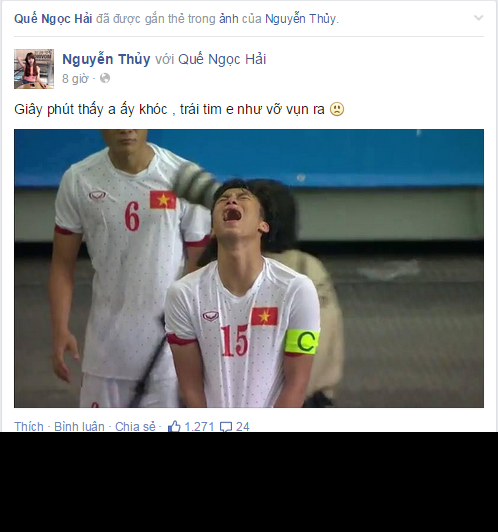 NHM quê nhà khi chứng kiến những giọt nước mắt của đội trưởng Quế Ngọc Hải cũng không kìm được nước mắt.