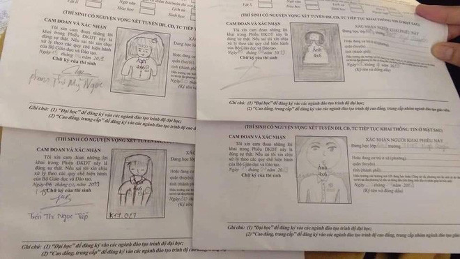 Nếu bạn không chụp được ảnh thẻ thì hãy "vẽ" thế này! Tất nhiên đây chỉ là 1 trò đùa không mang áp dụng thực tế.