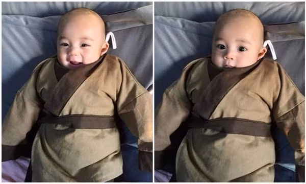 Khi tiếp xúc với bất cứ ai việc đầu tiên mà Meng Meng làm đó là tròn mắt ngắm nhìn sau đó nở nụ cười.