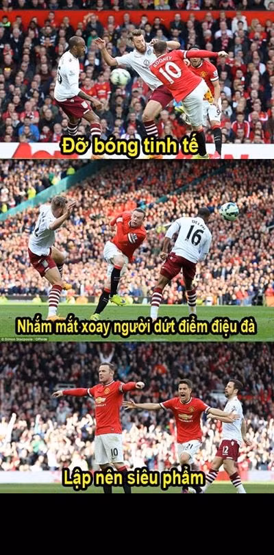 Trong trận đấu với Aston Villa vừa qua, Rooney (MU) đã lập siêu phẩm từ cú quay người sút bóng khá đẹp.