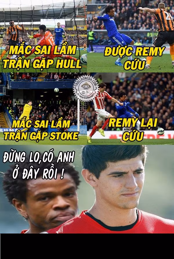 Đã rất nhiều lần sai lầm của Thibaut Courtois được đồng đội Remy sửa chữa.