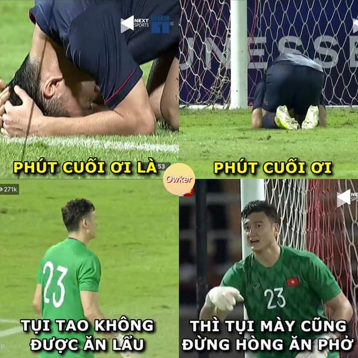 Phút cuối trong trận đấu Việt Nam và Thái Lan có nhiều ý nghĩa. Văn Lâm thể hiện cho người Thái thấy rằng khi anh không được ăn lẩu Thái thì "voi chiến" đừng hòng ăn được phở bằng pha cản phá xuất thần.