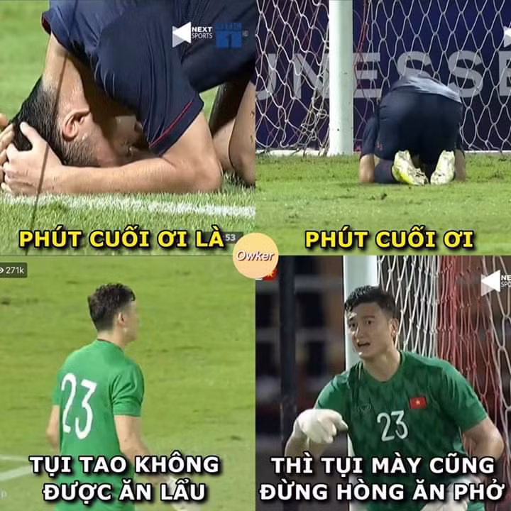 Phút cuối trong trận đấu Việt Nam và Thái Lan có nhiều ý nghĩa. Văn Lâm thể hiện cho người Thái thấy rằng khi anh không được ăn lẩu Thái thì "voi chiến" đừng hòng ăn được phở bằng pha cản phá xuất thần.