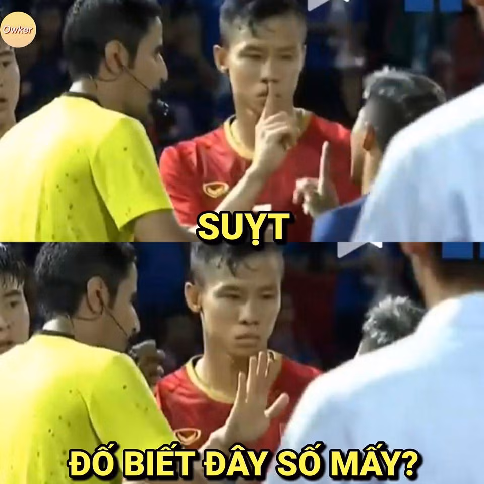 Pha dằn mặt Chanathip của Quế Ngọc Hải được dân mạng chế ảnh bóng đá thành nhiều phiên bản khác nhau.