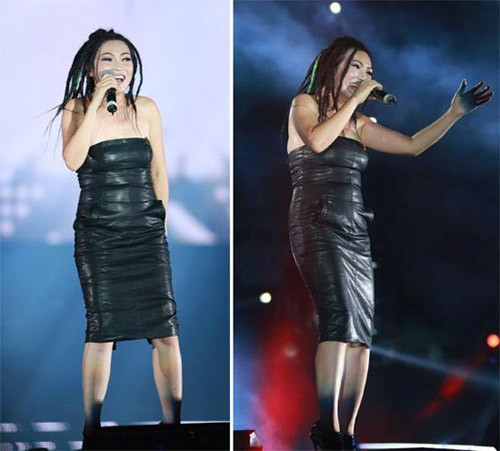 Phương Thanh và vòng eo thiếu thon gọn với váy bó sát