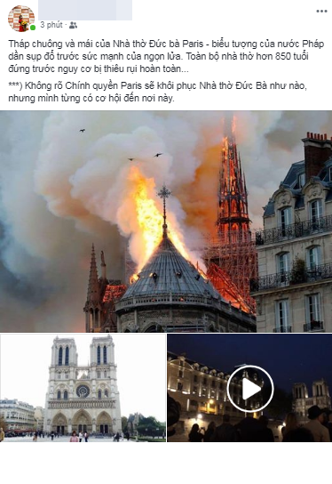 Chiêm ngưỡng vẻ ngoài ấn tượng và hùng vĩ của Nhà thờ Đức Bà Paris, nhiều dân mạng Việt Nam từng có dịp tới đây đều bày tỏ sự tiếc nuối.