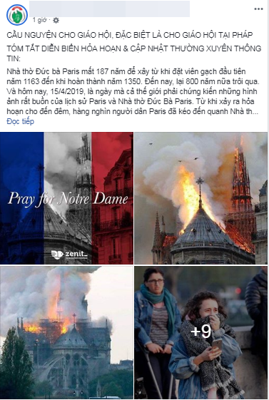 Nhiều người cũng kêu gọi rằng hãy hướng về Paris và mong công trình này sớm được khôi phục.