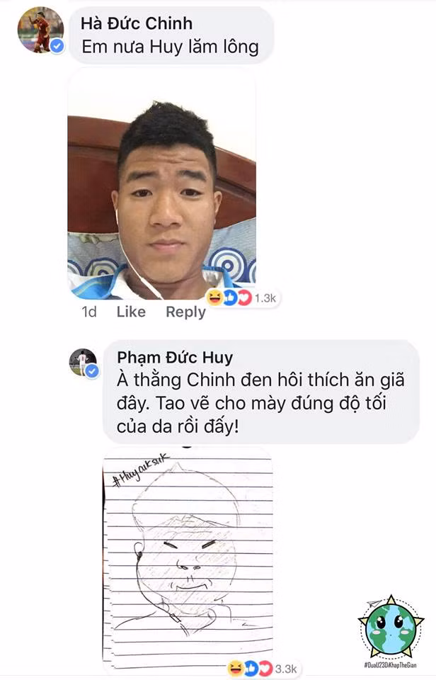 Đức Huy đúng là người anh có tâm, da Chinh đen đặc trưng anh không bao giờ quên.