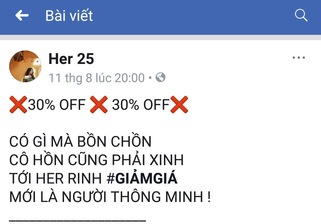 Tháng cô hồn có gì mà bồn chồn, cô hồn thì cũng phải xinh là cách giảm giá của một shop bán hàng mỹ phẩm online.