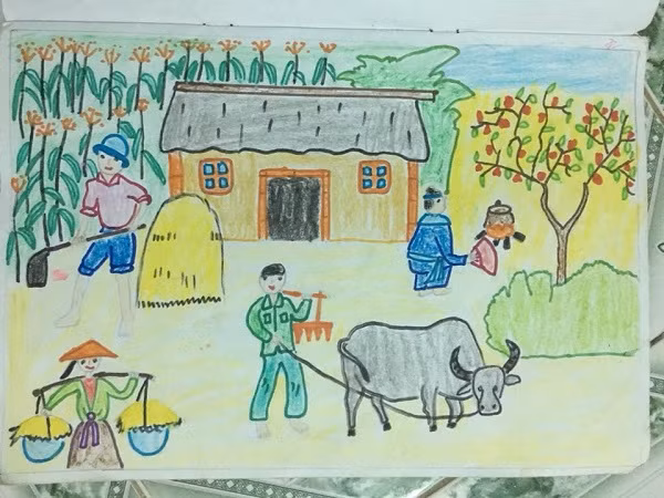 Mới đây, trên mạng xã hội nickname Cao Trung Hiếu (SN 1995, Lâm Đồng) đã khiến cộng đồng mạng dậy sóng khi ngắm nhìn lại những bức tranh tập vẽ giờ mỹ thuật được vẽ bằng bút sáp màu thời còn đi học.