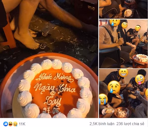 Bi nguoi yeu bo, thanh nien mo tiec lam le chia tay con to hon to tinh