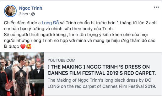 Ngoc Trinh len tieng khi bi chi trich mac sexy tai Cannes, CDM phan ung cuc gat