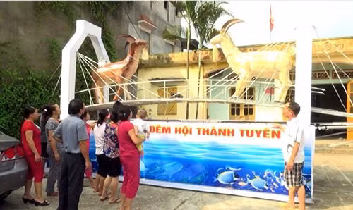 Mô hình “Hai con dê qua cầu” trị giá hơn 30 triệu đồng của người dân tổ 31, phường Tân Quang.