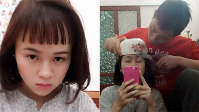 Mới đây những hình ảnh của anh chồng "soái ca" tự tay cắt mái tóc bát úp cho vợ khiến cho nhiều người phẩm trầm trồ ngưỡng mộ. Bên cạnh đó cũng là những màn cười vỡ bụng bởi biểu cảm khuôn mặt vô cùng "đáng yêu" của cô vợ.