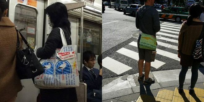 Trên đường phố, tàu điện ngầm... người ta dễ dàng bắt gặp những chiếc túi xách đặc biệt ấy. Được biết, loại túi này được bán trên các trang thương mại điện tử Nhật Bản với giá khoảng 400 nghìn đồng.