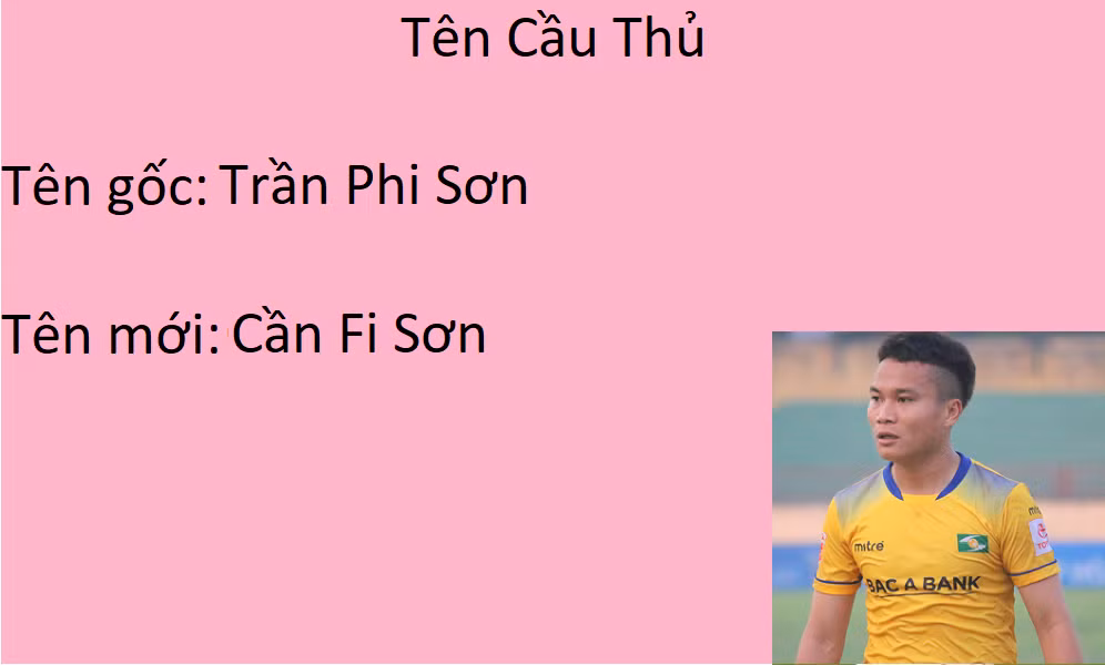 Việc thử thay đổi tên các cầu thủ bóng đá Việt Nam sang tên mới theo đề xuất thay đổi bộ chữ tiếng Việt của PGS.TS Bùi Hiền đã mang đến cho cộng đồng mạng những tiếng cười.