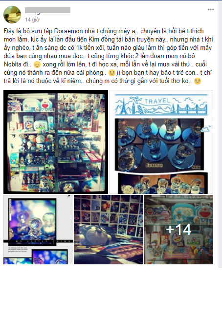 Mèo máy Doraemon khiến nhiều bạn trẻ thuộc thế hệ 8X, 9X mê mẩn và nó được mệnh danh là nhân vật gắn liền với "tuổi thơ dữ dội" từ những tập truyện tranh cho đến những vật phẩm đi kèm như sticker, hộp bút, hình in sách vở... Nhưng có lẽ ít ai đam mê và kiên trì sưu tập như anh chàng dùng cả thanh xuân của mình "yêu" Doraemon.