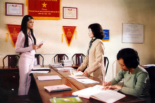 Đó là vai diễn cô giáo Hoài An trong bộ phim Chiến dịch trái tim bên phải của đạo diễn Đào Duy Phúc.