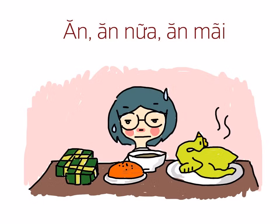 Bánh chưng, xôi, miến, măng, gà, giò lụa là thực đơn ngày Tết mà nhiều teen ngán ngẩm bởi chúng được lặp đi, lặp lại trong nhiều bữa.