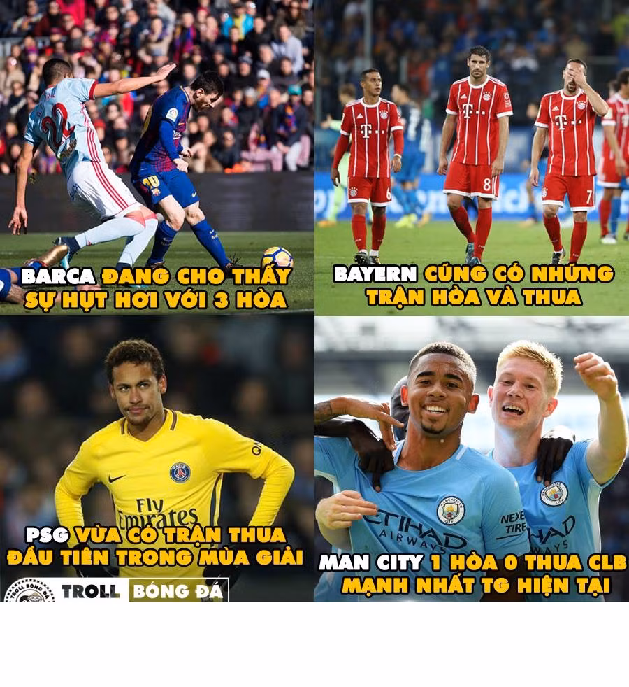 So với các đội đang dẫn đầu tại các giải đấu quốc gia nổi tiếng tại châu Âu, Man City thể hiện sức mạnh khủng khiếp vượt cả Barca, Bayern hay PSG.