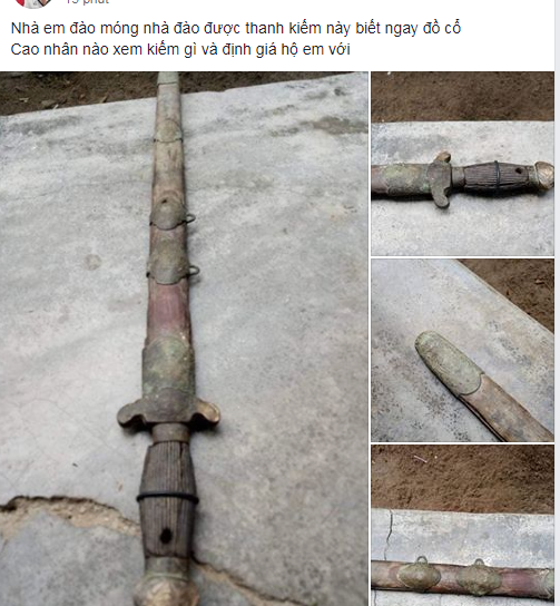 Dao duoc thanh kiem co, thanh nien len mang hoi nguon goc va cai ket