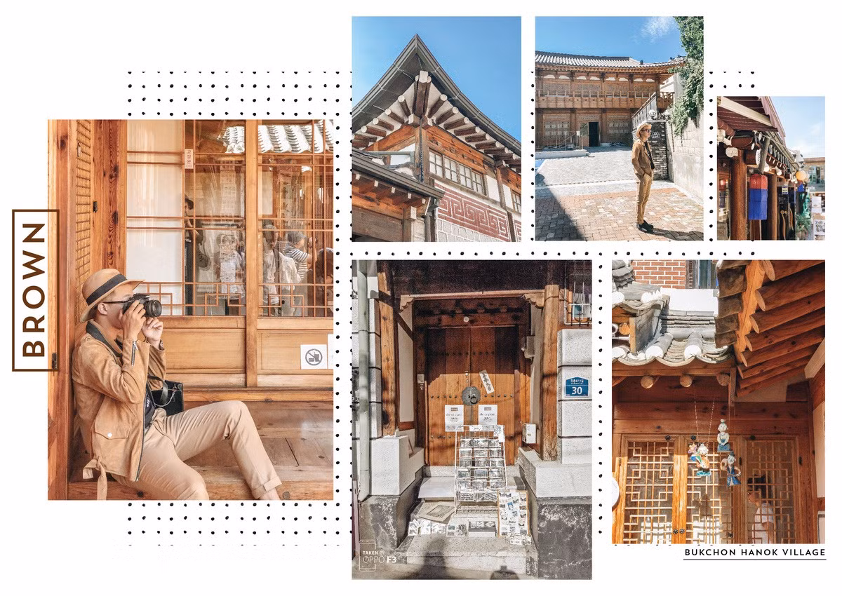 Làng nghề truyền thống Hanok Bukchon là ngôi làng lịch sử lâu đời. Với những con dốc cực đẹp và những mái nhà theo truyền thống cổ, địa điểm du lịch Hàn Quốc này rất thích hợp với những bạn trẻ đam mê sự cổ kính. Đừng quên mặc Hanbok check-in cực "chanh sả" ở đây. Ảnh: Brown