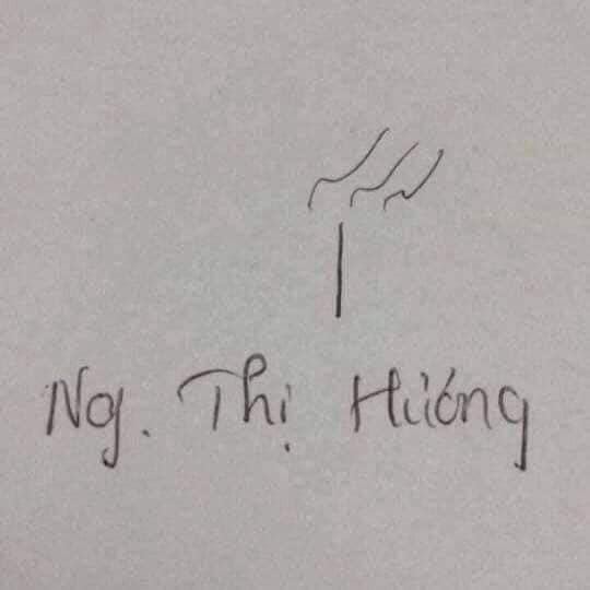 Tên là Hương nên chỉ cần tượng hình mấy nén nhang là biết tên mình.