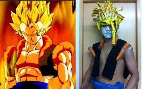Cosplay Son Goku phiên bản bánh kẹo và cà rốt.
