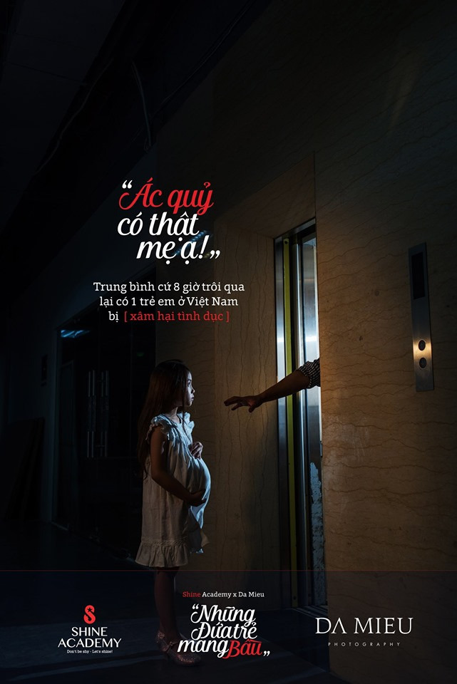 Bên cạnh minh họa bằng hình, bộ ảnh Những đứa trẻ mang bầu còn cung cấp cho người xem những số liệu về nạn ấu dâm trẻ em tại Việt Nam.