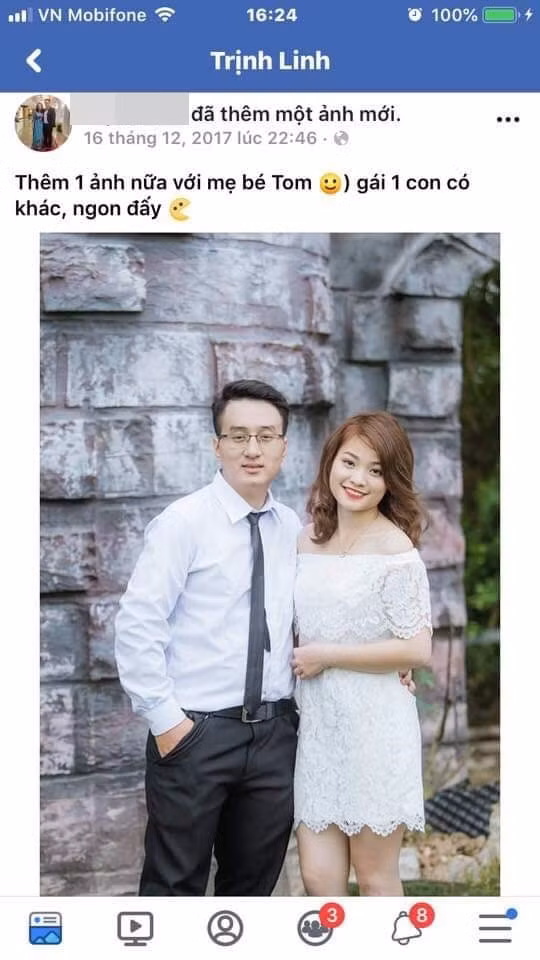 Bức ảnh cuối cùng dân mạng thu thập được trên trang cá nhân của kẻ biến thái tên Trịnh Linh trước khi khóa trang cá nhân Facebook.