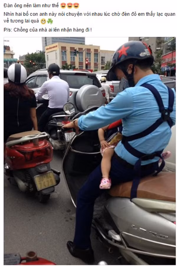 Nhìn các ông bố chăm con, các mẹ bỉm sữa sẽ yên tâm phần nào khi hết 6 tháng nghỉ thai kỳ của mình. Ảnh sử dụng trong bài: Sưu tầm Facebook.