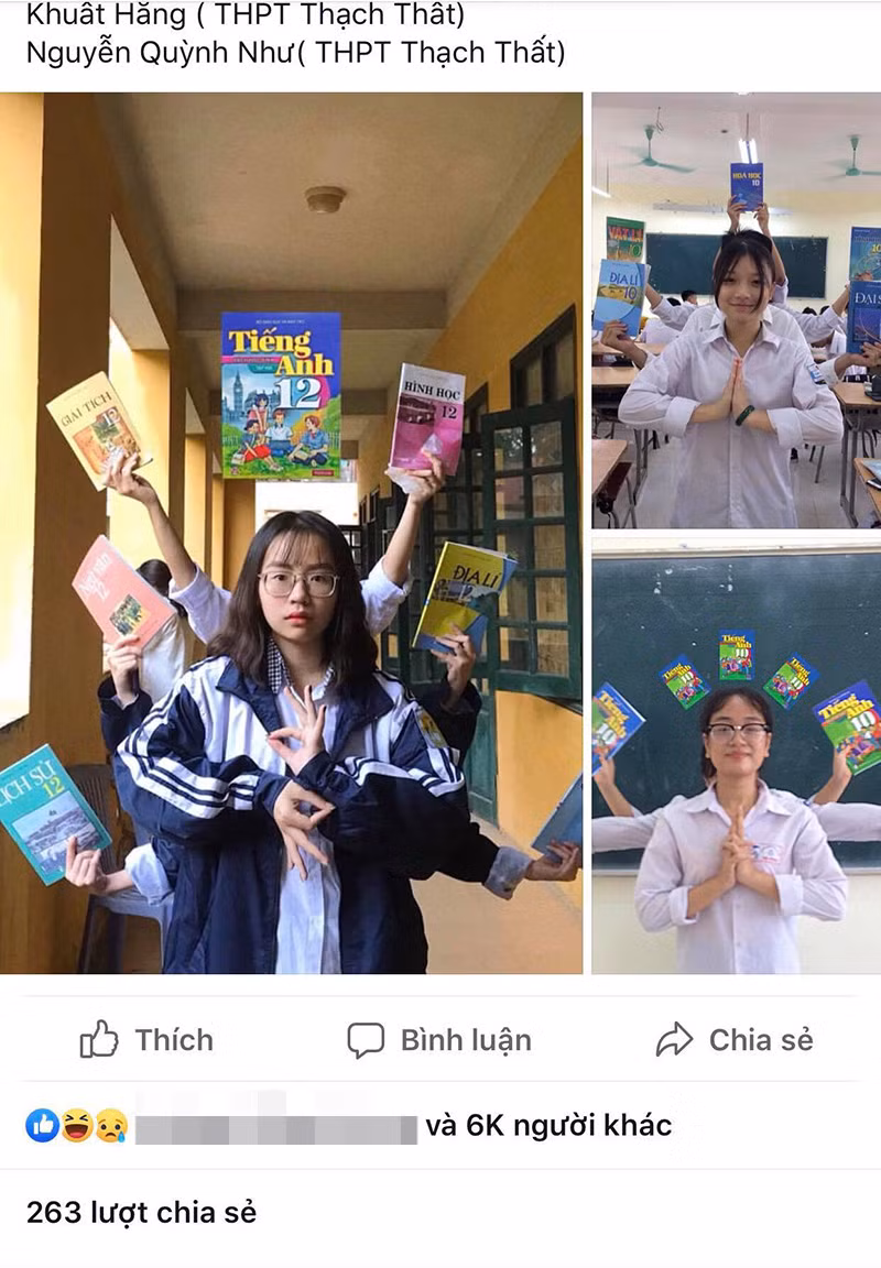 Chup anh voi sach giao khoa moi tro thanh hot trend
