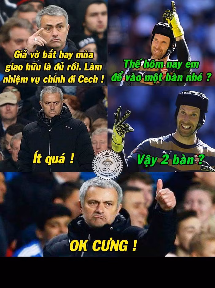 Nhiều người vui tính đùa rằng Petr Cech là gián điệp do Mourinho gửi sang Arsenal để làm "hại" đội bóng cùng thành London này.