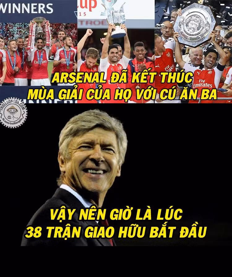 Trong giải giao hữu mùa hè chuẩn bị cho Premier League 2015/2016, Arsenal đã có ba danh hiệu vô địch. Họ coi đó là mùa giải mới còn 38 trận ở Premier chỉ là giải giao hữu.